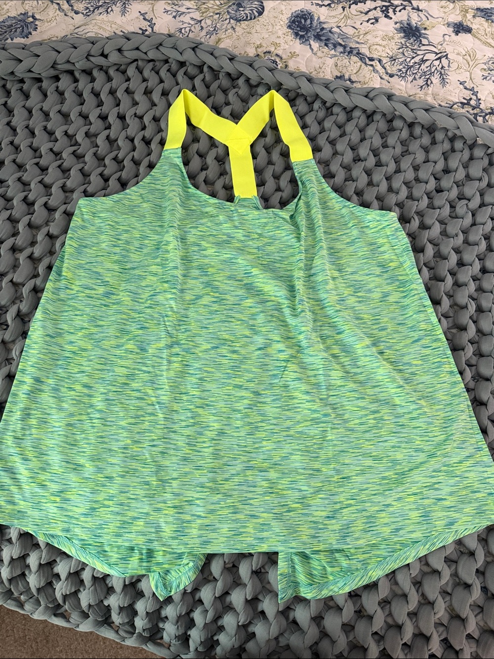 Livi Active Neon Yellow-Green Space Dye Racerback Tank